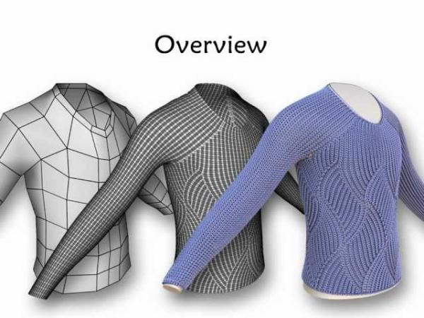 Stitch Meshes for Modeling Knitted Clothing with Yarn-level Detail - SIGGRAPH 2012 - YouTube